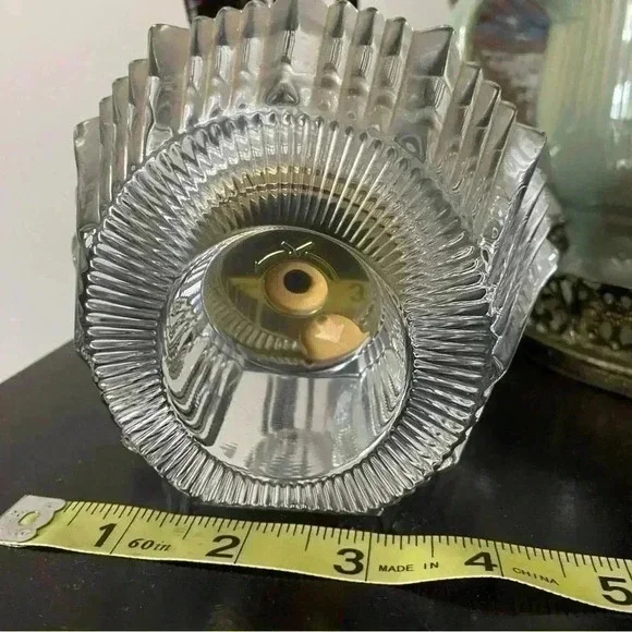 Bulova Hoya Crystal Clock Vintage Quartz Desk Clock 5x2.5 inches Heavy >24%PbO - Picture 9 of 10